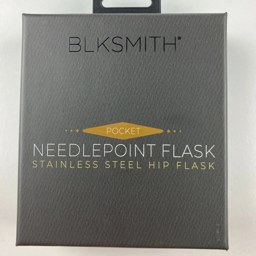 BLKSMITH Needlepoint Stainless Steel Dapper Teddy Hip Flask